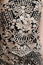Load image into Gallery viewer, Metallic Floral Embroidery Two Piece Dress