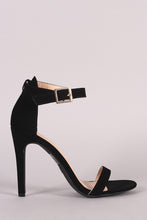 Load image into Gallery viewer, Nubuck Ankle Strap Open Toe Stiletto Heel