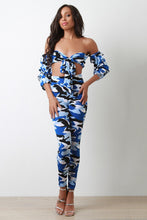 Load image into Gallery viewer, Camouflage Front Tie Tube Top and Leggings Set